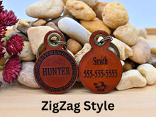 Load image into Gallery viewer, Saddle Tan Hand Dyed Dog Tag
